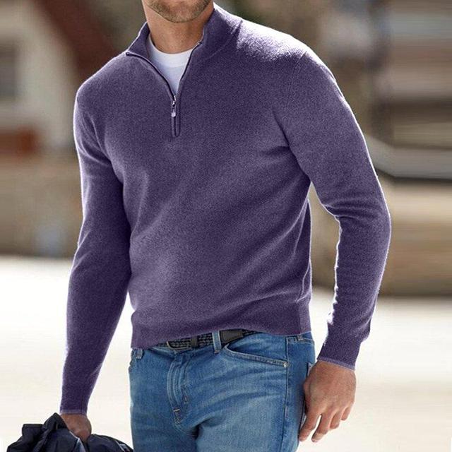 Heren V-hals pullover van zachte katoenmix
