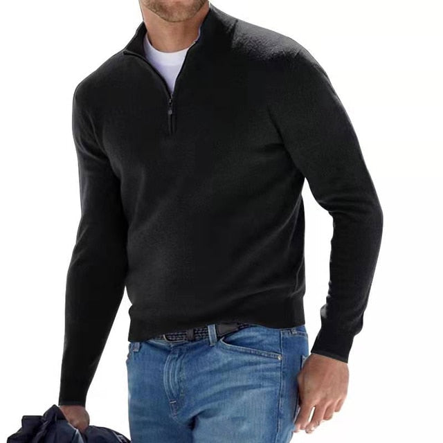 Heren V-hals pullover van zachte katoenmix