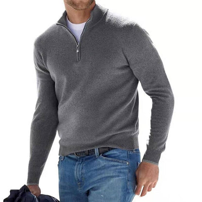 Heren V-hals pullover van zachte katoenmix