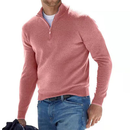 Heren V-hals pullover van zachte katoenmix